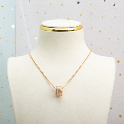 [Clover Jewels]PARENTESI NECKLACE PINK GOLD DIAMOND