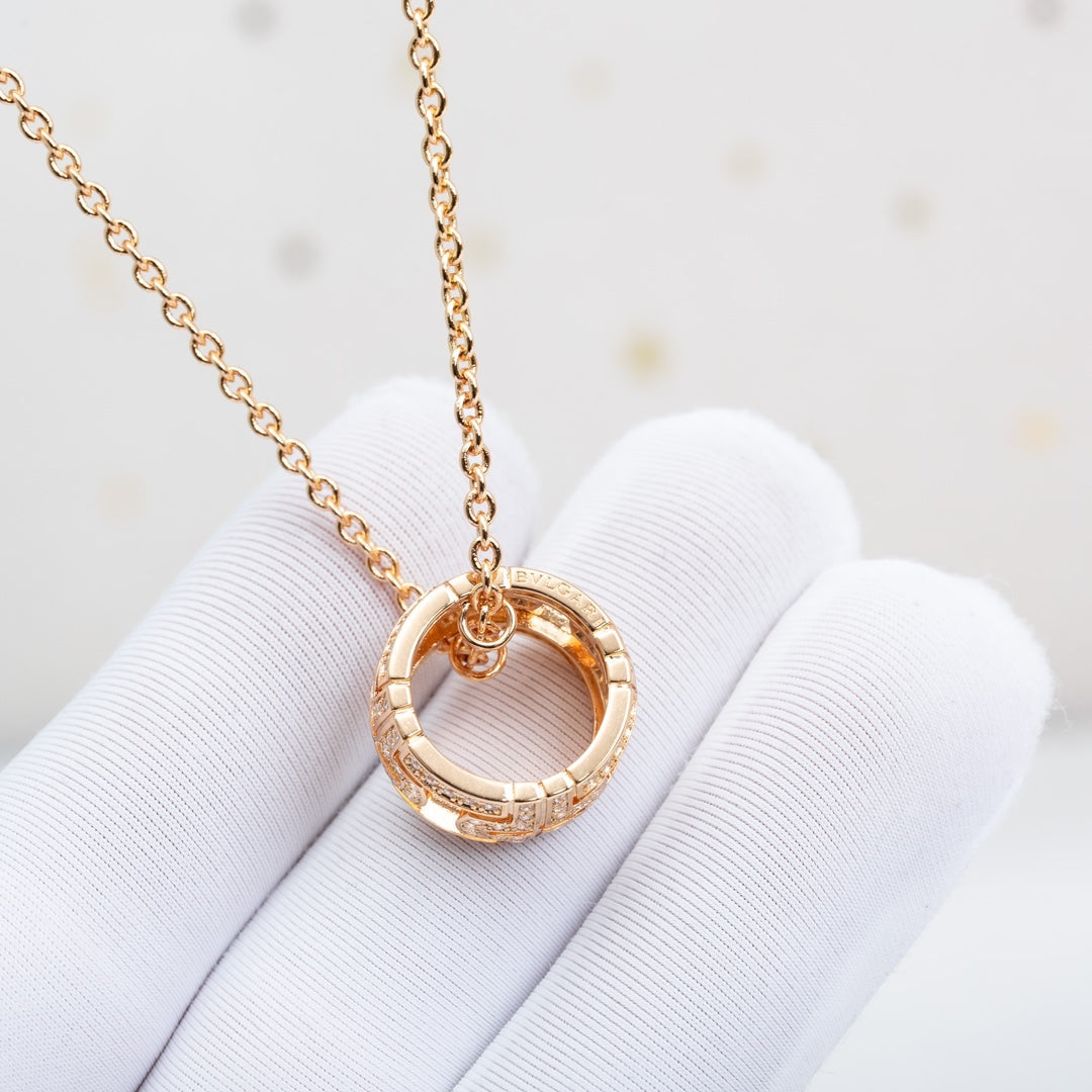 [Clover Jewels]PARENTESI NECKLACE PINK GOLD DIAMOND