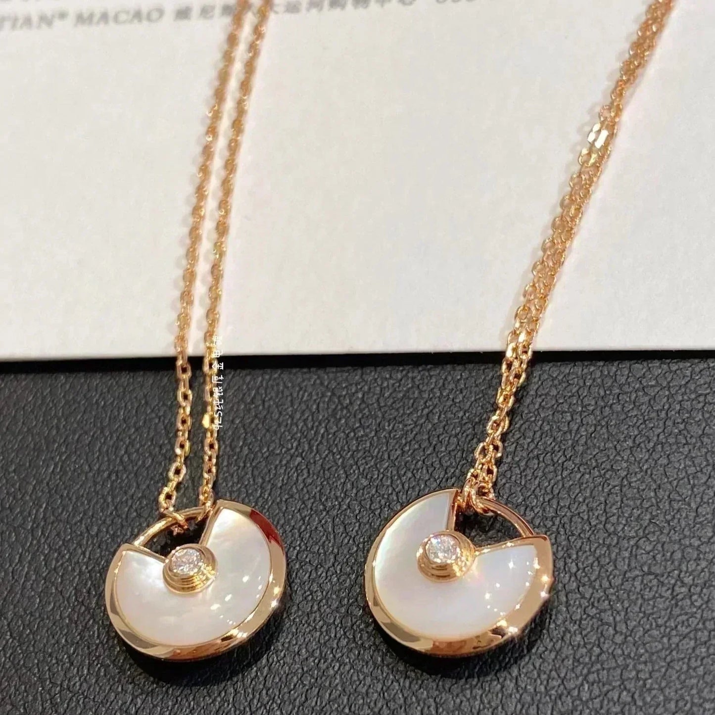 [Clover Jewels]AMULETTE ROSE GOLD MOP NECKLACE