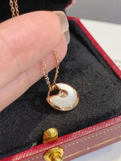 [Clover Jewels]AMULETTE ROSE GOLD MOP NECKLACE