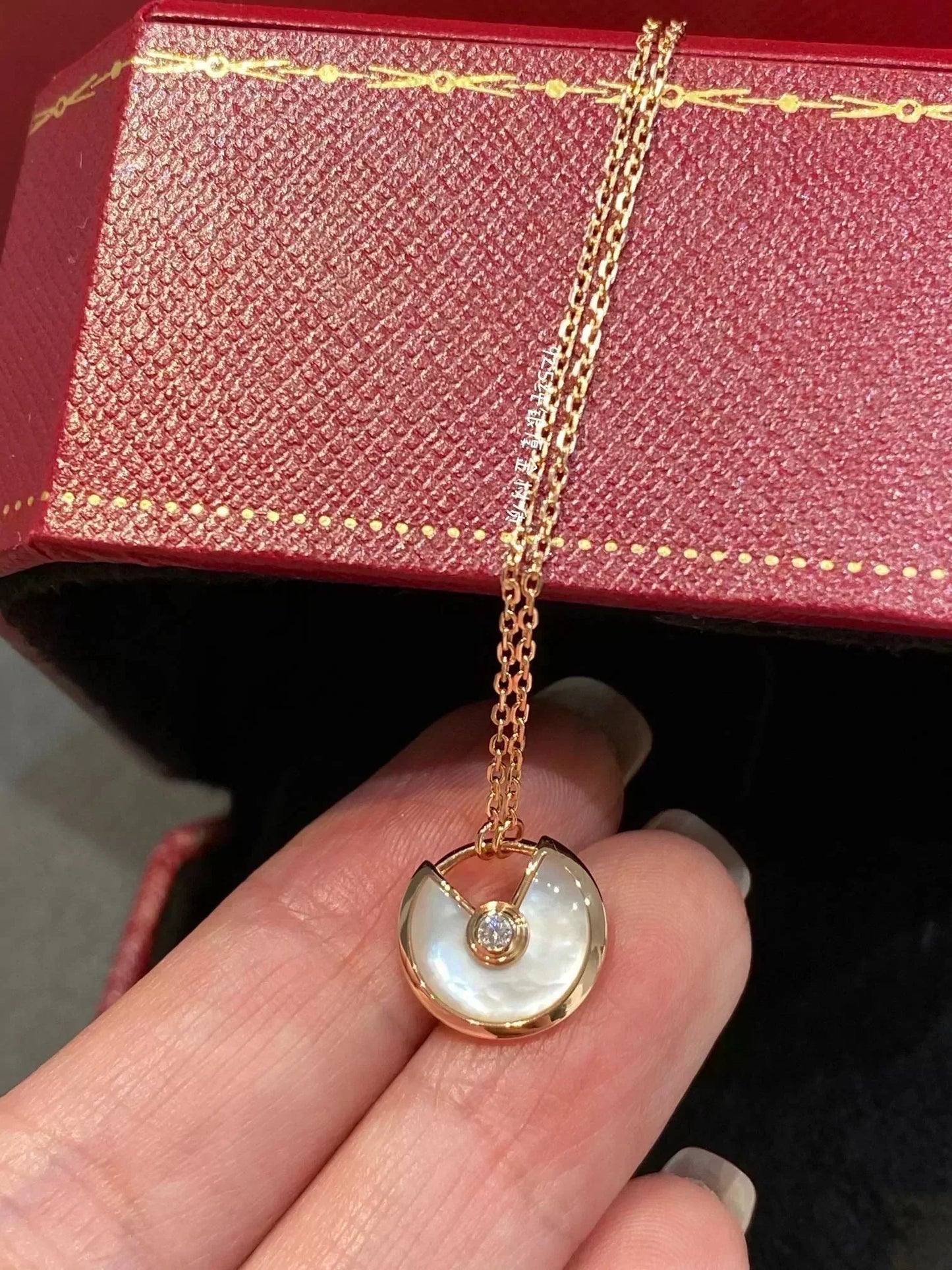 [Clover Jewels]AMULETTE ROSE GOLD MOP NECKLACE