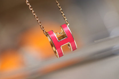 [Clover Jewels]POP H PEDANT PINK GOLD