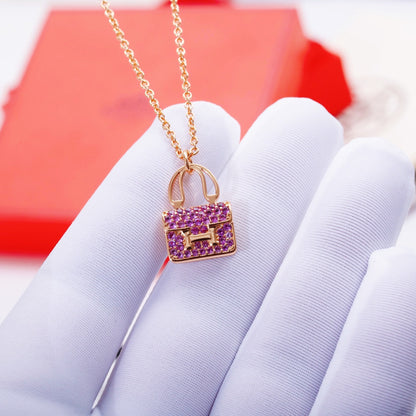 [Clover Jewels]CONSTANCE PEDANT PURPLE DIAMOND NECKLACE