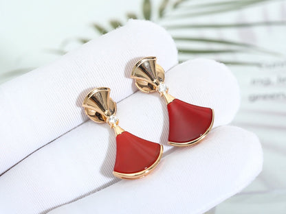 [Clover Jewels]DREAM Carnelian PINK GOLD EARRINGS