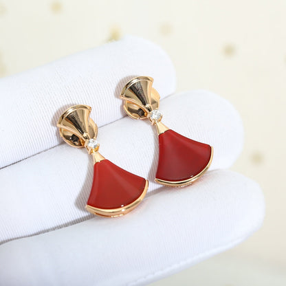 [Clover Jewels]DREAM Carnelian PINK GOLD EARRINGS