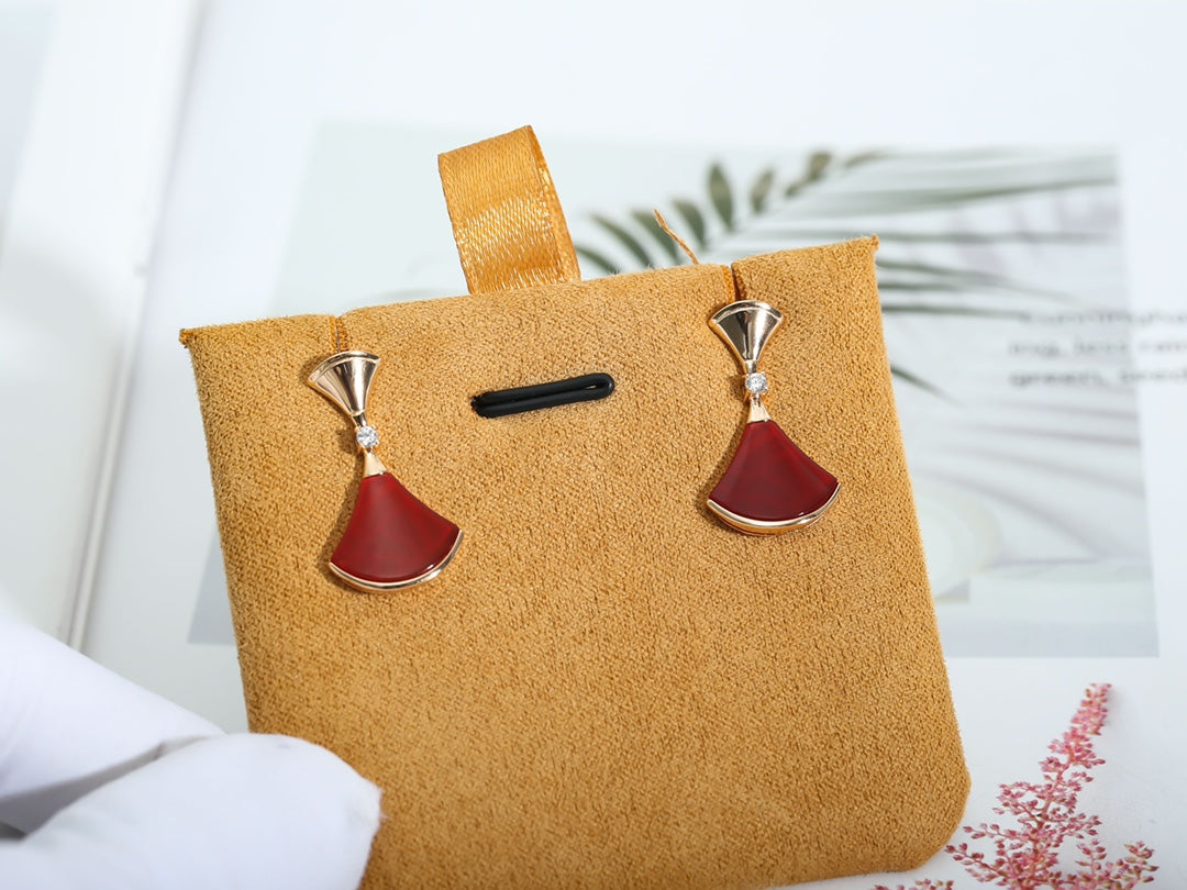 [Clover Jewels]DREAM Carnelian PINK GOLD EARRINGS