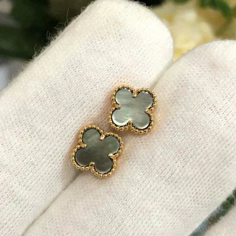 [Clover Jewels]CLOVER MINI 9.5MM GRAY MOP EARRINGS