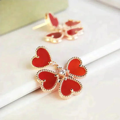 [Clover Jewels]SWEET CLOVER CARNELIAN EARRINGS