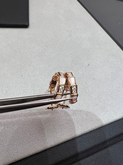 [Clover Jewels]SERPENTI MOP PINK GOLD EARRINGS