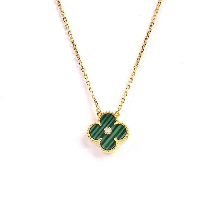 [Clover Jewels]CLOVER 15MM DIAMOND TURQUOISE NECKLACE