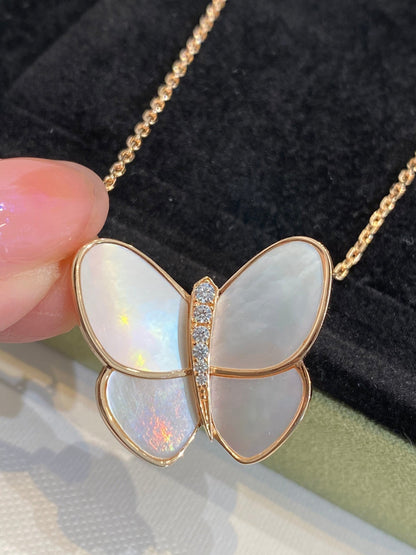 [Clover Jewels]BUTTERFLY GOLD MOP DIAMOND NECKLACE