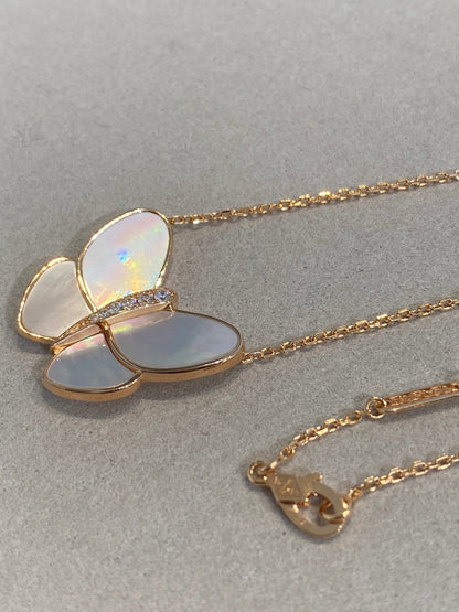 [Clover Jewels]BUTTERFLY GOLD MOP DIAMOND NECKLACE