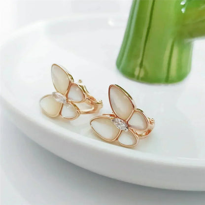 [Clover Jewels]BUTTERFLY MOP DIAMOND EARRINGS