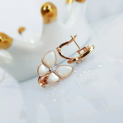 [Clover Jewels]BUTTERFLY MOP DIAMOND EARRINGS