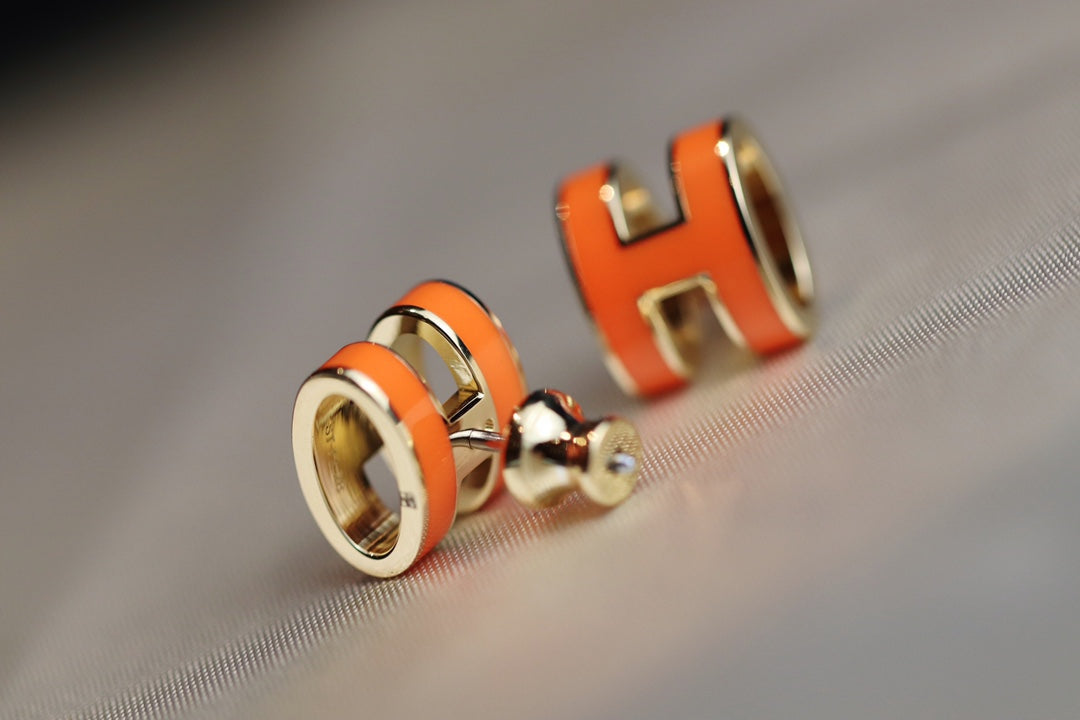 [Clover Jewels]MINI POP H EARRINGS ORANGE