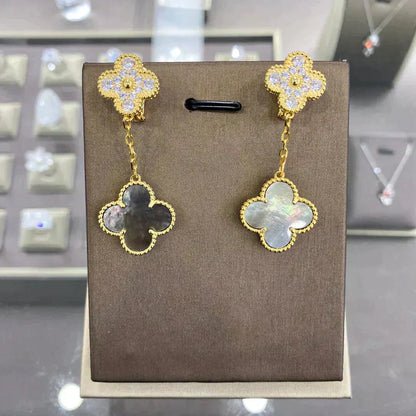 [Clover Jewels]CLOVER  2 MOTIFS  DIAMOND  EARRINGS (MULTIPLE CHOICESç´