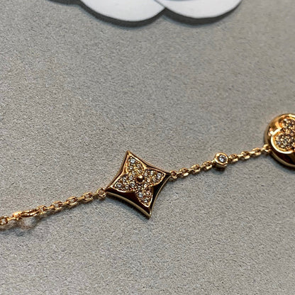 [Clover Jewels]STAR AND SUN 4 MOTIFS GOLD DIAMONDS BRACELET