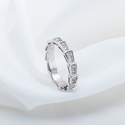 [Clover Jewels]SERPENTI RING SILVER DIAMOND PAVED 3MM