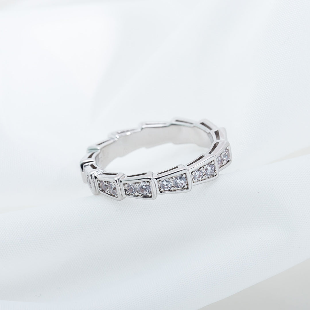 [Clover Jewels]SERPENTI RING SILVER DIAMOND PAVED 3MM