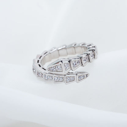 [Clover Jewels]SERPENTI RING SILVER DIAMOND PAVED 4MM