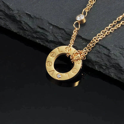 [Clover Jewels]LOVE NECKLACE 16MM 2 DIAMONDS