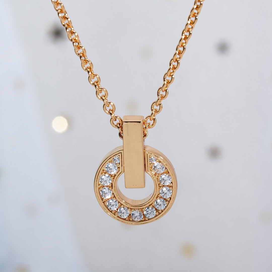 [Clover Jewels]GARI NECKLACE PINK GOLD DIAMOND