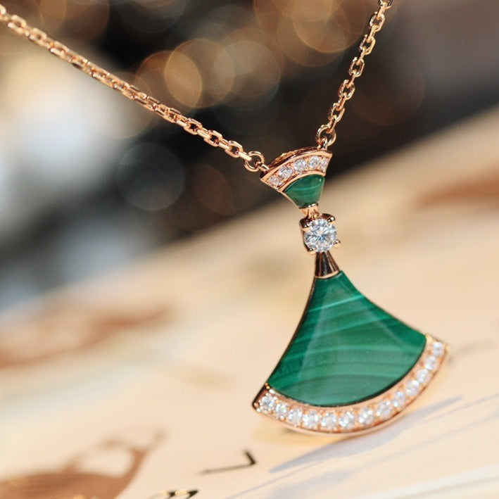 [Clover Jewels]DREAM NECKLACE MALACHITE DIAMOND