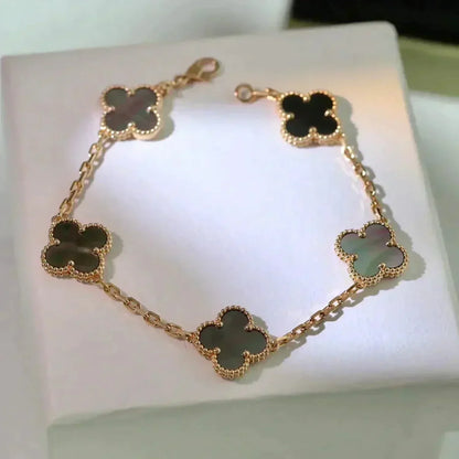 [Clover Jewels]CLOVER 5 MOTIF GRAY MOP  BRACELET