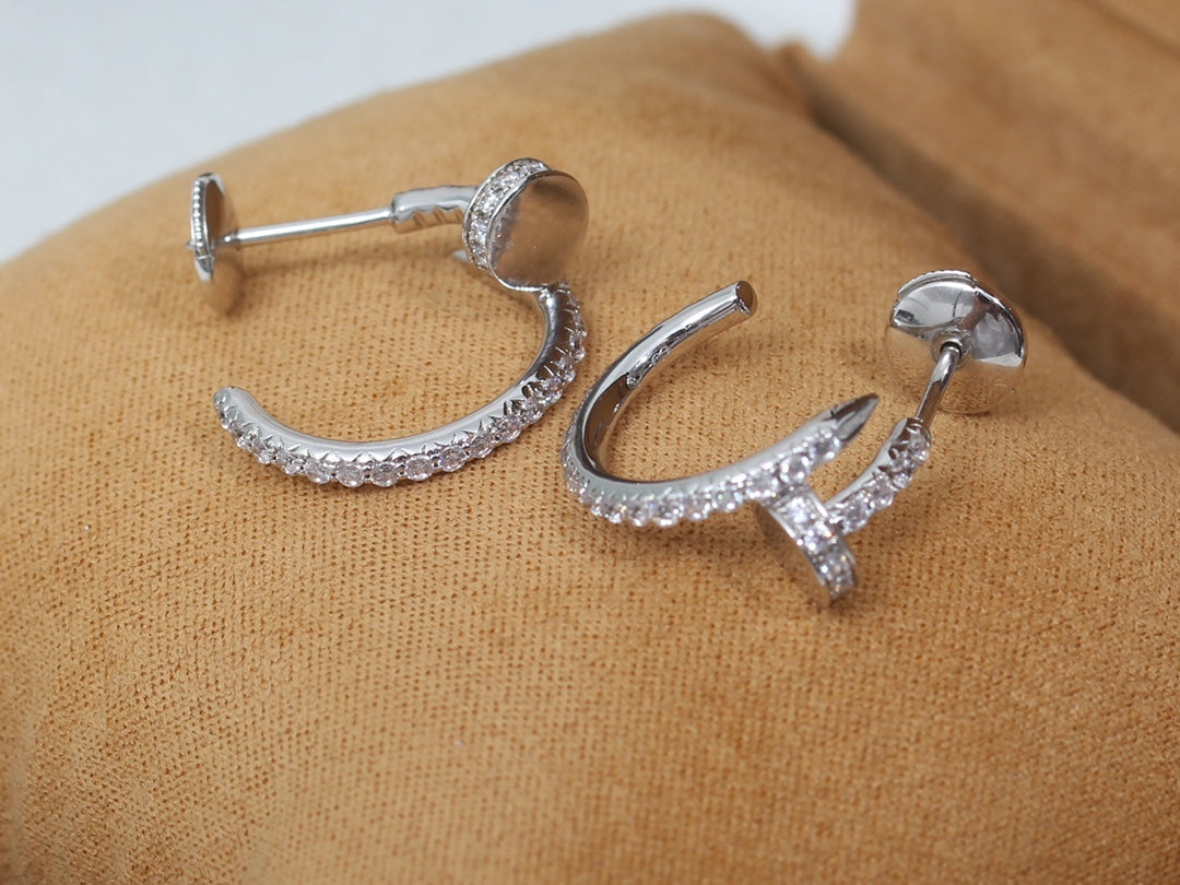 [Clover Jewels]JUSTE EARRINGS 12.75MM SILVER DIAMOND