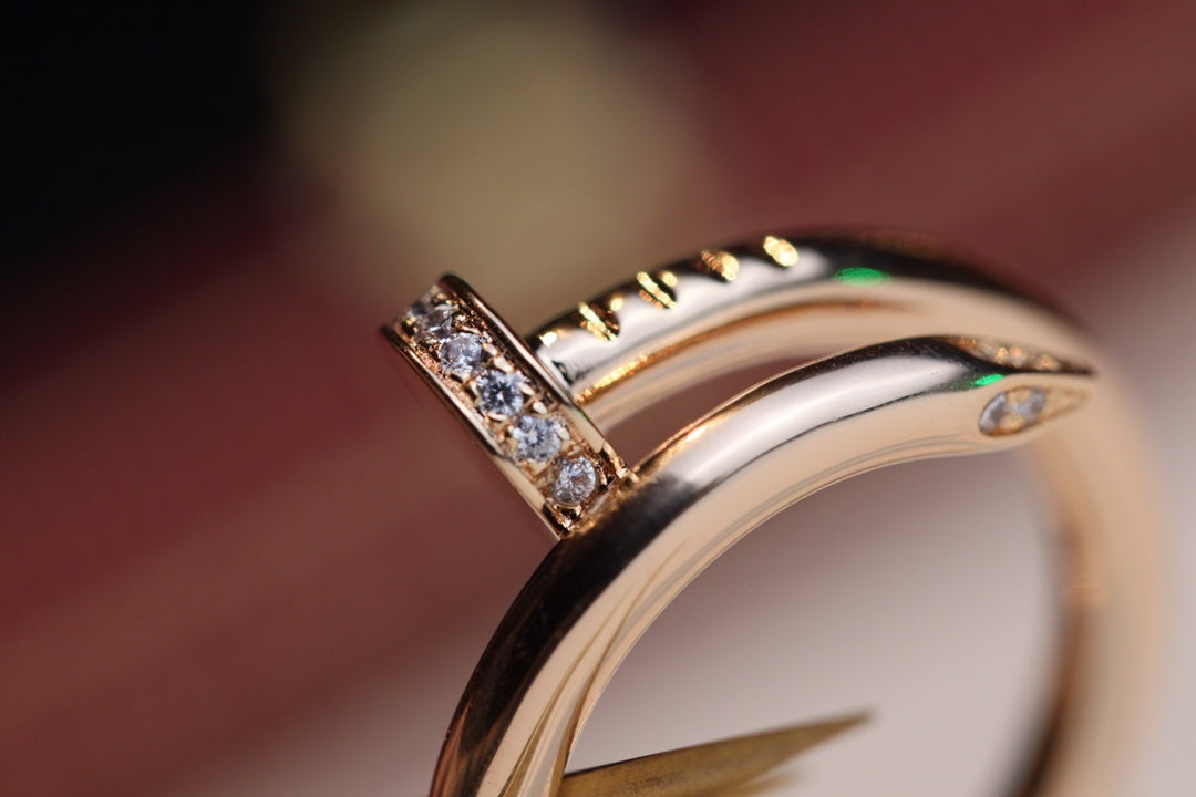 [Clover Jewels]JUSTE RING 2.65MM PINK GOLD DIAMOND