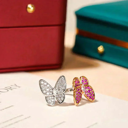 [Clover Jewels]TWIN BUTTERFLY DIAMOND RING