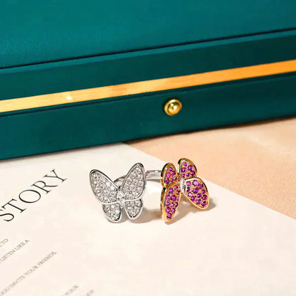 [Clover Jewels]TWIN BUTTERFLY DIAMOND RING