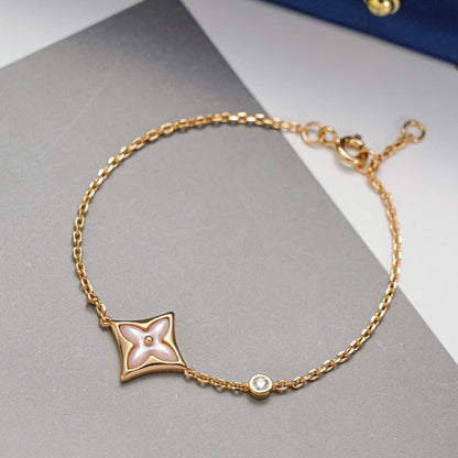 [Clover Jewels]STAR 1 DIAMOND PINK GOLD BRACELET