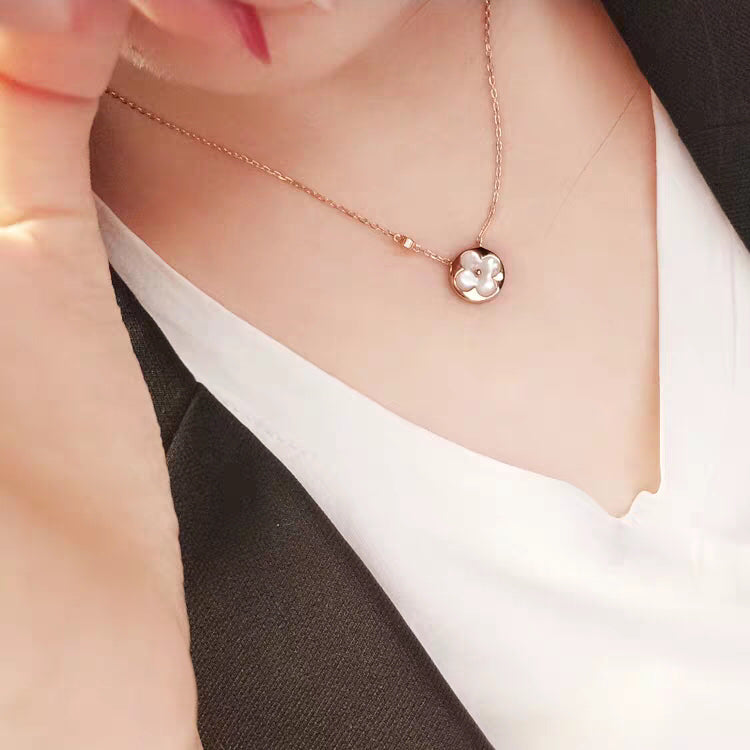 [Clover Jewels]SUN MOP GOLD 1 DIAMOND NECKLACE