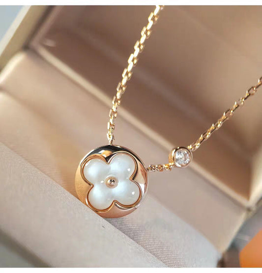 [Clover Jewels]SUN MOP GOLD 1 DIAMOND NECKLACE