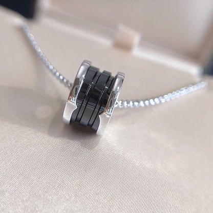 [Clover Jewels]ZERO 1 BLACK CERAMIC SILVER NECKLACE