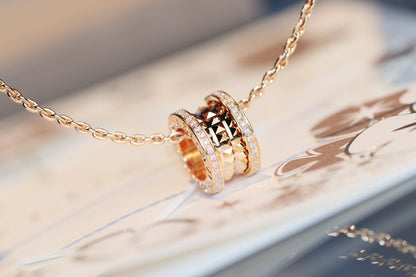 [Clover Jewels]ZERO 1 ROCK PEDANT PINK GOLD NECKLACE