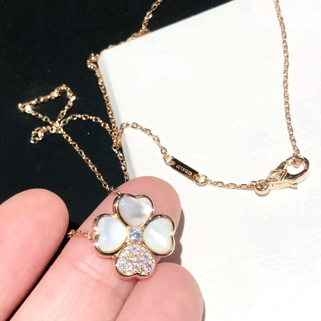 [Clover Jewels]CLOVER MOP DIAMOND ROSE GOLD NECKLACE