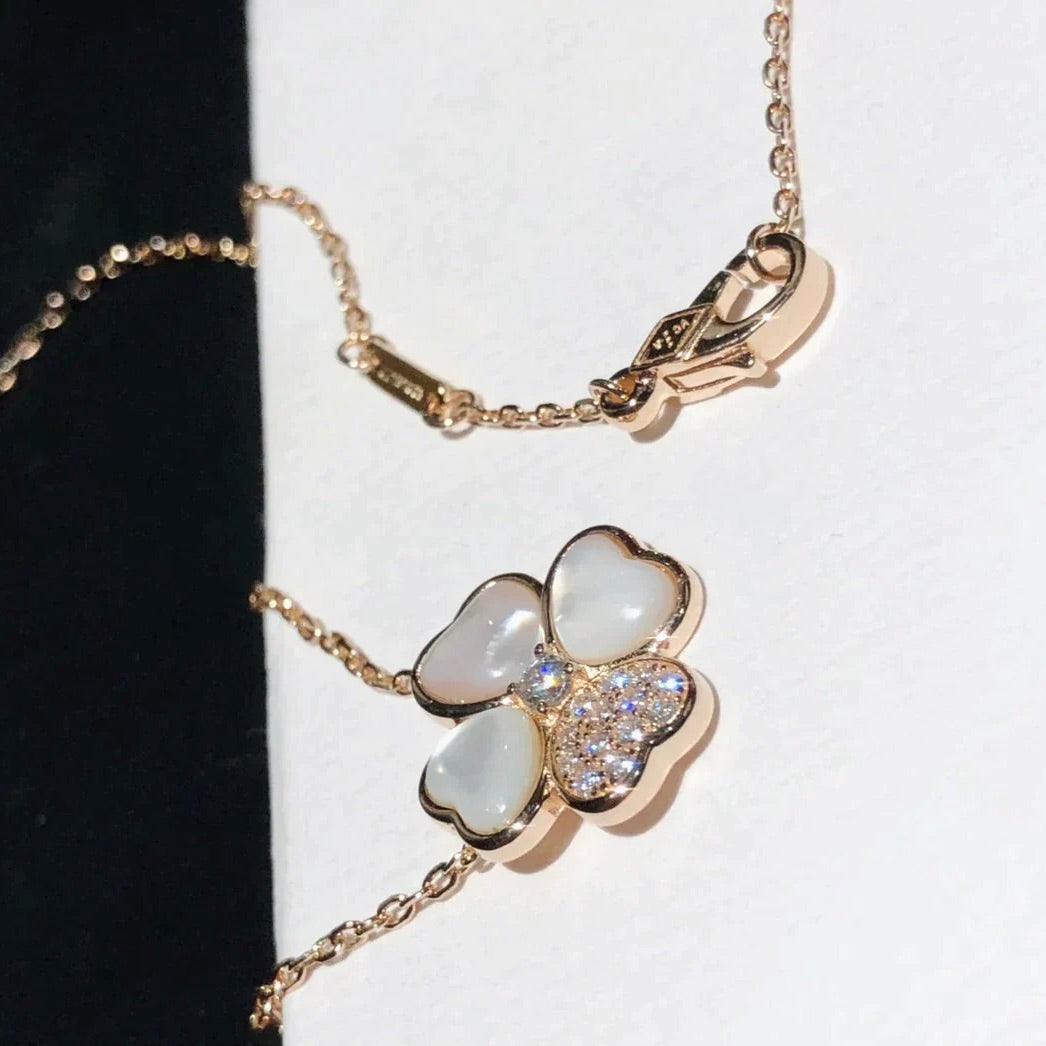 [Clover Jewels]CLOVER MOP DIAMOND ROSE GOLD NECKLACE