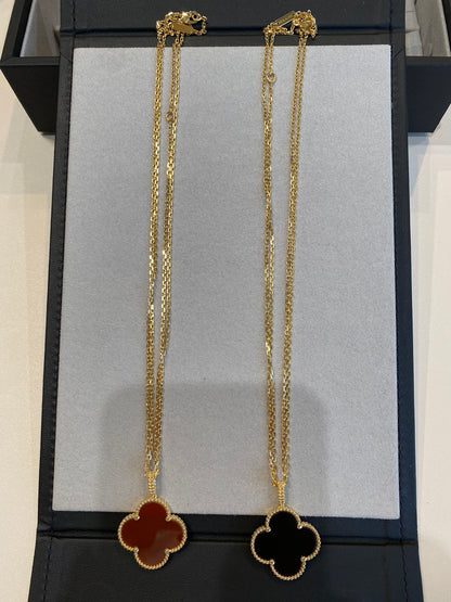 [Clover Jewels]CLOVER 25MM NECKLACE GOLD CARNELIAN