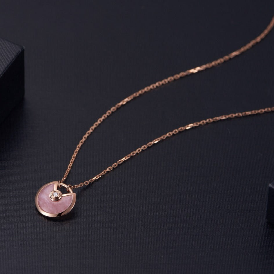 [Clover Jewels]AMULETTE ROSE GOLD PINK MOP NECKLACE