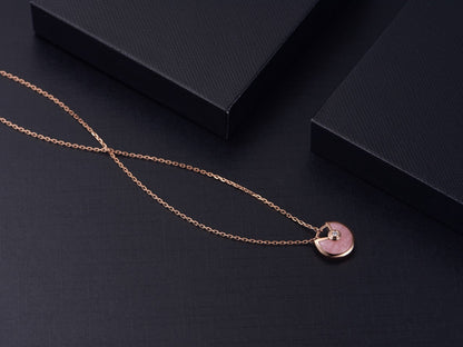 [Clover Jewels]AMULETTE ROSE GOLD PINK MOP NECKLACE