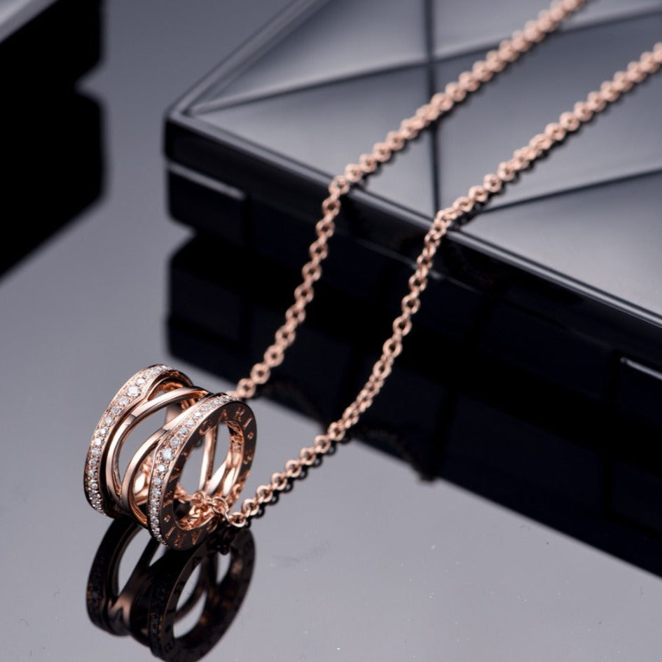 [Clover Jewels]ZERO 1 PINK GOLD DIAMOND OPEN NECKLACE