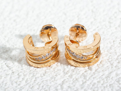 [Clover Jewels]ZERO 1 PINK GOLD DIAMONDS EARRINGS