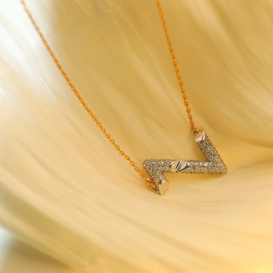 [Clover Jewels]VOLT SILVER DIAMOND PEDANT NECKLACE