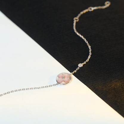 [Clover Jewels]SUN MOTIF PINK MOP SILVER BRACELET