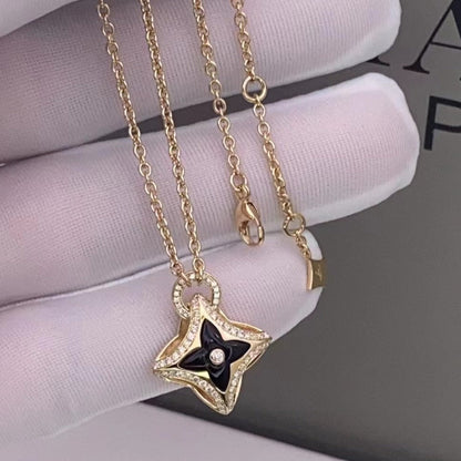 [Clover Jewels]STAR PEDANT PINK GOLD DIAMOND NECKLACE