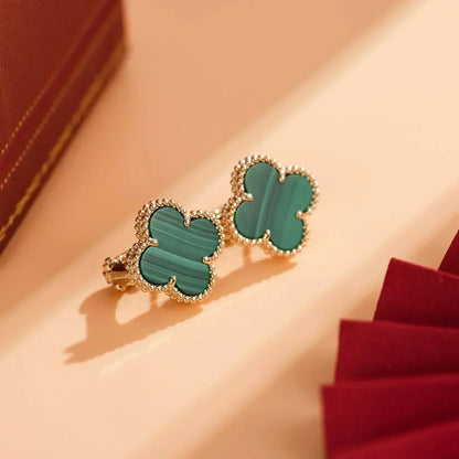 [Clover Jewels]CLOVER MEDIUM 1 MOTIFS MALACHITE  EARRINGS