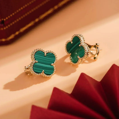 [Clover Jewels]CLOVER MEDIUM 1 MOTIFS MALACHITE  EARRINGS