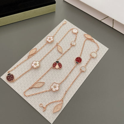 [Clover Jewels]LUCKY SPRING 15 MOTIFS ROSE GOLD NECKLACE